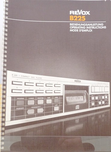 Bedienungsanleitung revox b225 - bedienungsanleitung,