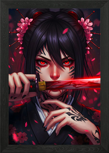 Shinobi anime geisha gerahmtes - shinobi,