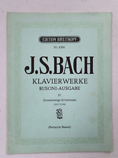 Noten . J.S. Bach. Klavierwerke. IV/ Zweistimmige Inventionen .  Klavier.