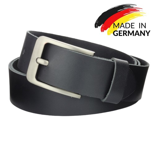 Gürtel leder schwarz 4cm - schwarz,