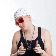 Bandana Kopftuch Weiß Paisley