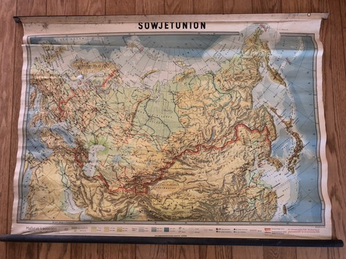 Ddr schulwandkarte sowjetunion - ddr,