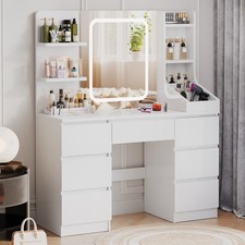 Gunji Schminktisch mit Beleuchtung LED  Schublade Frisiertisch 139×110×40