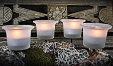 ❀ 4 x Teelichtstecker Glas