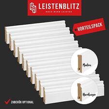 Sockelleiste Fußleiste Berliner Leiste Weiß RAL9016 Hamburger Fußbodenleiste MDF