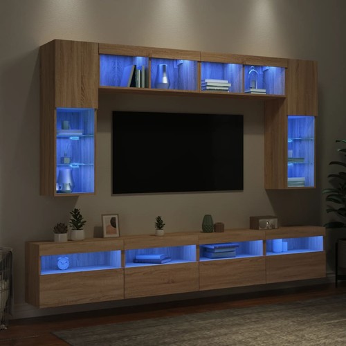 Wohnwand mit led anbauwand - wohnwand,