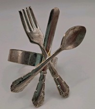 6 versilberte Vintage