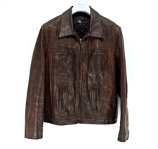 GPL Herren Echtleder Jacke Retro Vintage Braun in Gr. 54