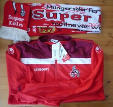 1. FC Köln XXL Langarm-Shirt Offense Zip Top + Fanschal Müngersdorf 1980er Jahre