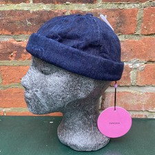 Pangaia Denim Docker Hut roh blau Bio-Baumwolle Seacell Erde postiv neu mit Etikett