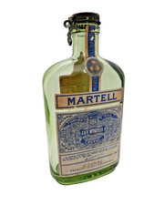 +SELTEN+ Flasche / bottle / Martell Cognac / Etikett / 50er / Flachmann TOP!