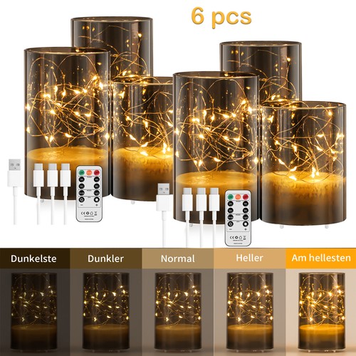 6pcs flammenlose dimmbar led - 6pcs,