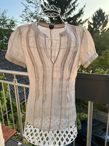 Esprit bluse hemd damen beige - hemd,