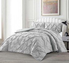 Tagesdecke Set Efsun Überwurf Decke 3-Teilig 240 x 250 cm , 2-Personen Grau