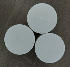 3 leere Nivea weiß Cremedosen Kunststoff Kosmetikdosen Cremetiegel