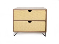 Mini Kommode mit 2 Schubladen Schränkchen Schmuckschrank HXBXT 21x24,6x14 cm