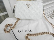 edle GUESS Couture bag Tasche Weiss Gold Kette chain bag crossbody