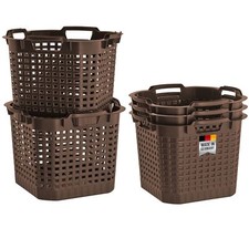 5x Obstkorb 25L Gartenkorb lebensmittelecht stapelbar Erntekörbe Kartoffelkorb