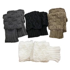 4 Paar Stiefelstulpen Zopfmuster Winter Warme Socken Stiefelaufsätze