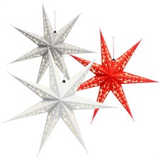 3x Leuchtstern in 3D mit LEDs