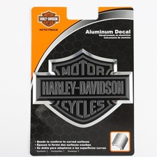 Harley Davidson B&S HD Logo Black Tank Bike Emblem Aluminium Alu Aufkleber Decal