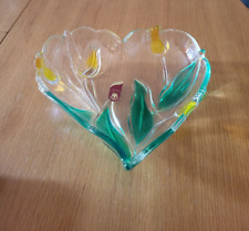 original WALTHER Glas Herz Schale Tulpen-Design ca. 24 cm breit