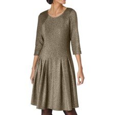 Kleid Viskose Partykleid Abendkleid Damenkleid schwarz / gold 42 44 46 48