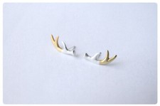 Ohrstecker Sterling Silber 925 Geweih 18k Damen Ohrringe