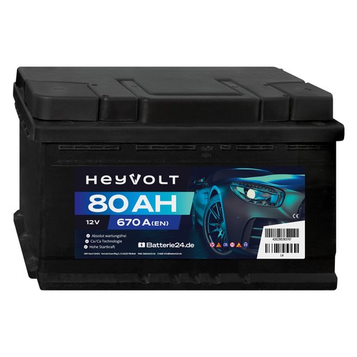 Heyvolt 80ah 12v 670a start - 12v,