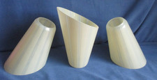 3 Ersatzlampenschirme 50er Jahre Tütenlampe Glas Streifen Vintage Retro