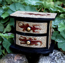 Schmuckschatulle Gecko Schatulle Holzkassette Holzdose Schmuck Kommode Holz Box