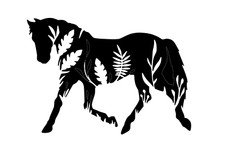 Schablone " Pferd floral... "