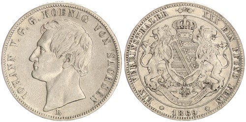 Sachsen vereinstaler 1869 - 1, b