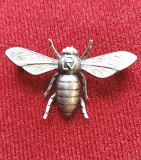 Antike Silber Brosche Biene 835 Silber Punze Handarbeit 4 cm breit wundervoll