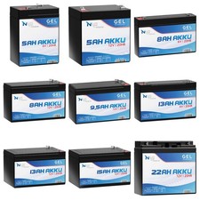 Akku 12V 6V GEL 4,5Ah 5Ah 7Ah 7,2Ah 8Ah 9Ah 12Ah 13Ah 15Ah 20Ah Blei Batterie