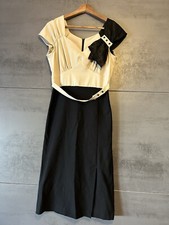 Elegantes Stop Staring Retrokleid schwarz/beige 