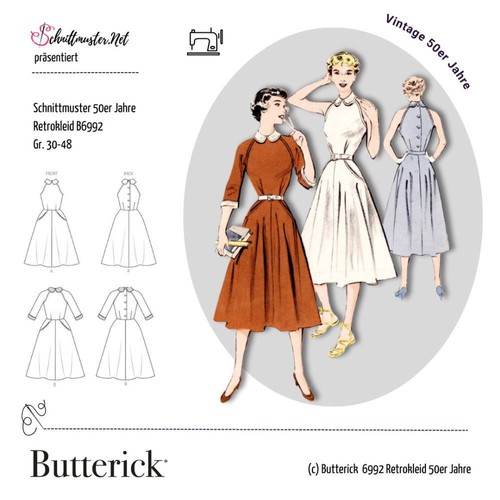 Schnittmuster retrokleid mit - schnittmuster,