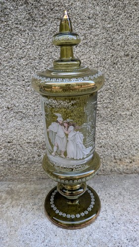 Glas deckelpokal schneemalerei - glas,