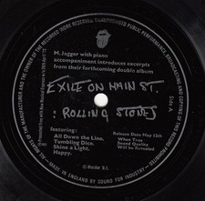 ROLLING STONES *EXILE ON MAIN STREET* 1972 UK FLEXI ROCK N MINT