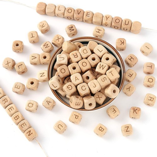 Holzperlen buchstaben - holzperlen, 72