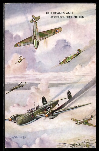 Künstler flugzeug - künstler-ak,