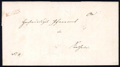 Baden 1852 brief mit - 1852, rotem