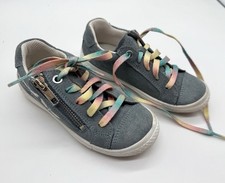 Superfit Schuhe Größe 27 Blau Regenbogen Schnürsenkel Reißverschluss Jeans Look