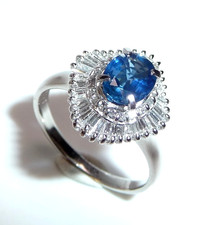 Ring Platin 0.51ct Diamanten 1.01ct Saphir Gr: 56 / 17,8 mm änderbar 6,5gr