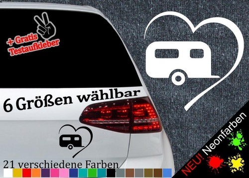 Herz mit wohnwagen - wohnwagen, aufkleber