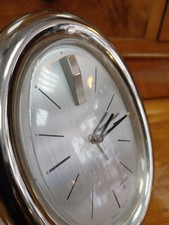 Uhr mit Wecker SWIZA 8 massive Edelstahl Ausführung - Tischuhr 60/70er J -L621