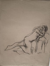 Wulfried Hengstenberg Akt kniend zeitgenössisch signiert Unikat Zeichnung 2009