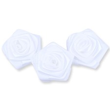 3 Satinrosen 6cm Rosenköpfe