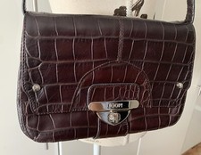 Joop! - Edle Leder-Umhängetasche in Kroko-Optik - Espresso Braun #espressobag