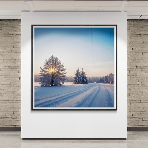 Winterliche landschaft mit - winterliche,